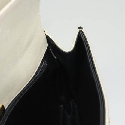 BALLY BALLY Chain Shoulder Bag Leather White Gold Authentic 124788