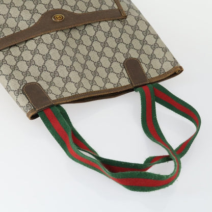Gucci GUCCI GG Supreme GG Plus Web Sherry Line Bag PVC 4 Set Beige Green Authentic 160748