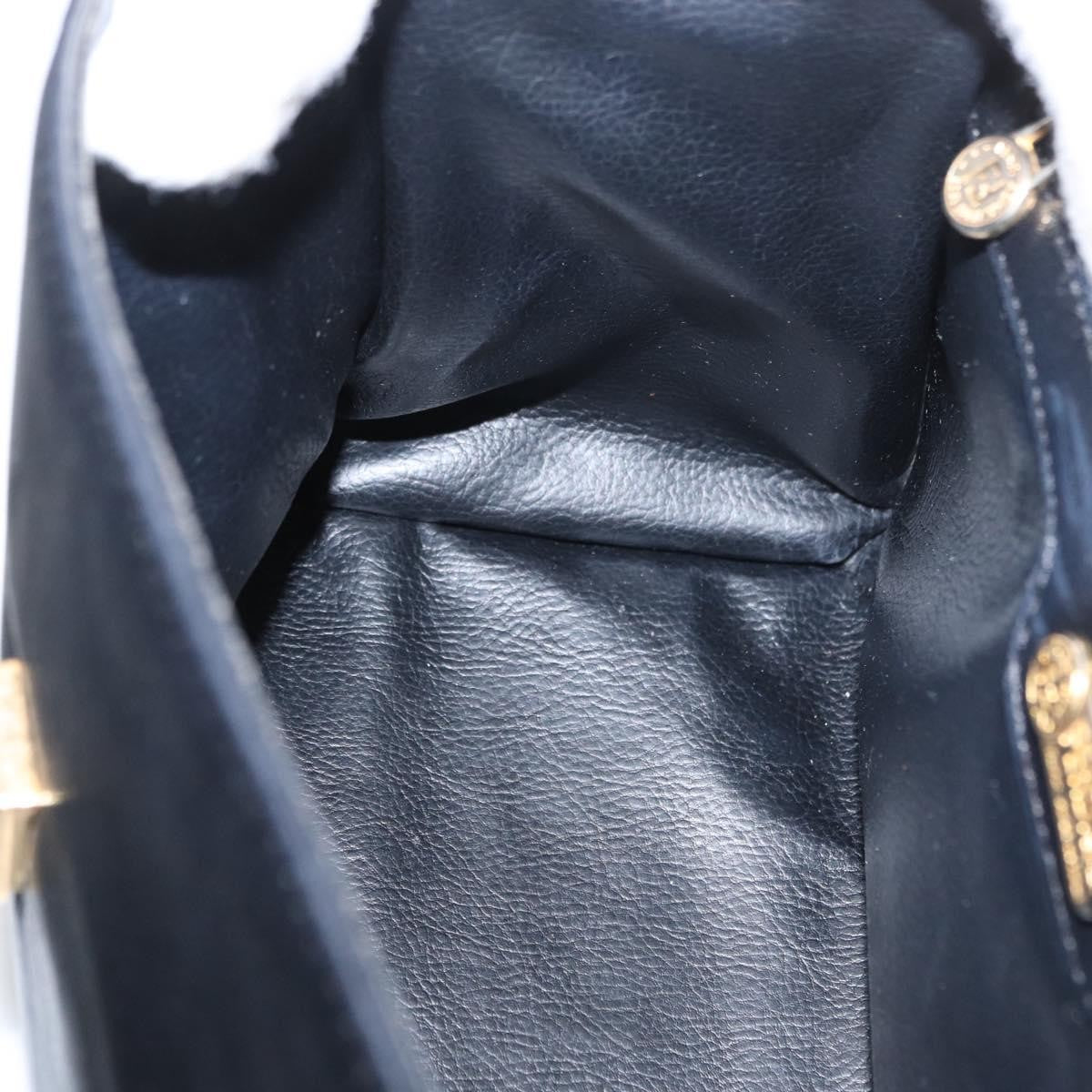 Fendi FENDI Hand Bag Leather Black Gold Authentic 169891