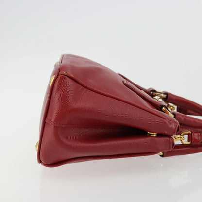 Prada PRADA Hand Bag Safiano leather 2way Red Gold Authentic 179933