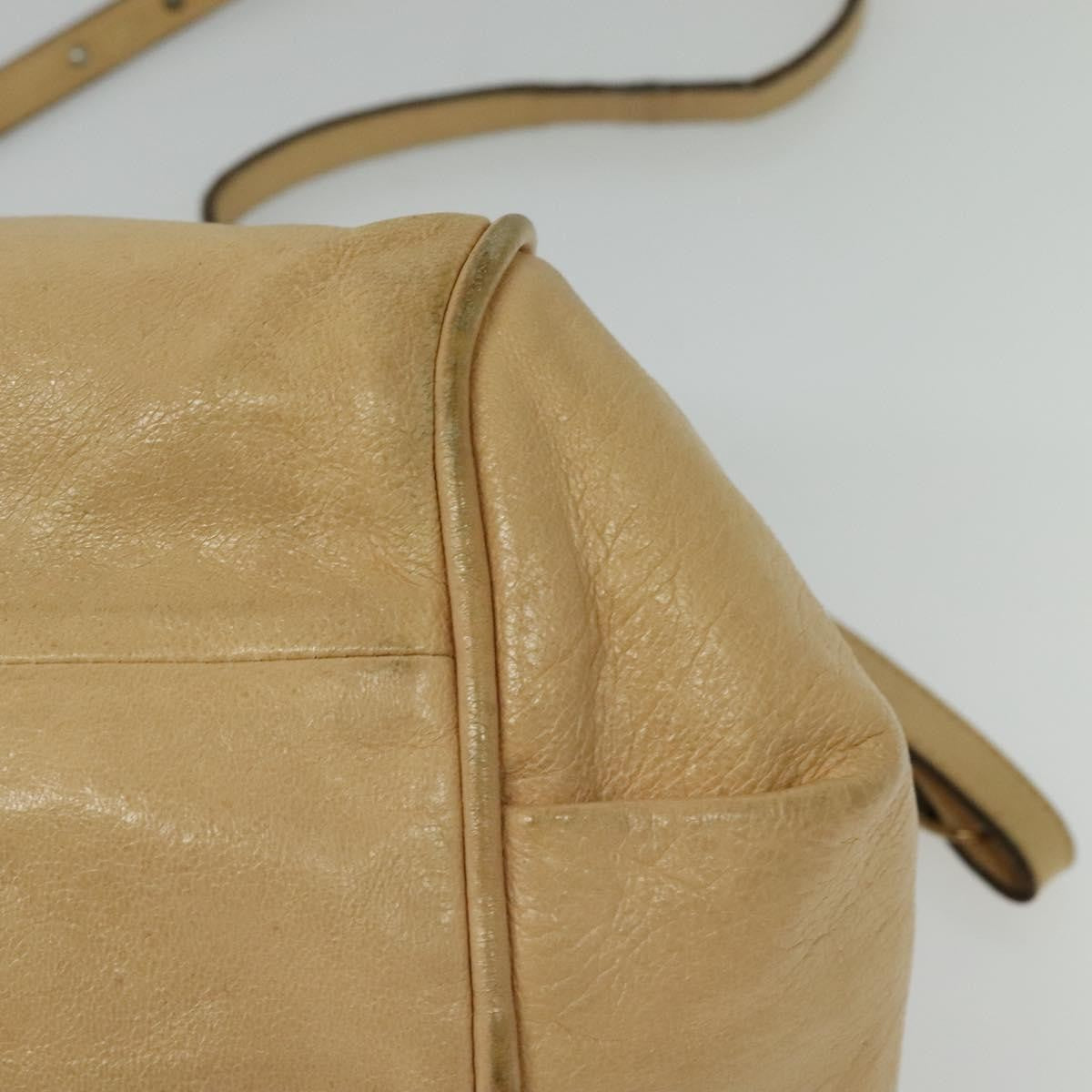 Chloé Chloé Chloe Etel Hand Bag Leather 2way Beige Gold Authentic am9018