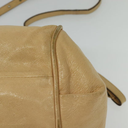 Chloé Chloé Chloe Etel Hand Bag Leather 2way Beige Gold Authentic am9018