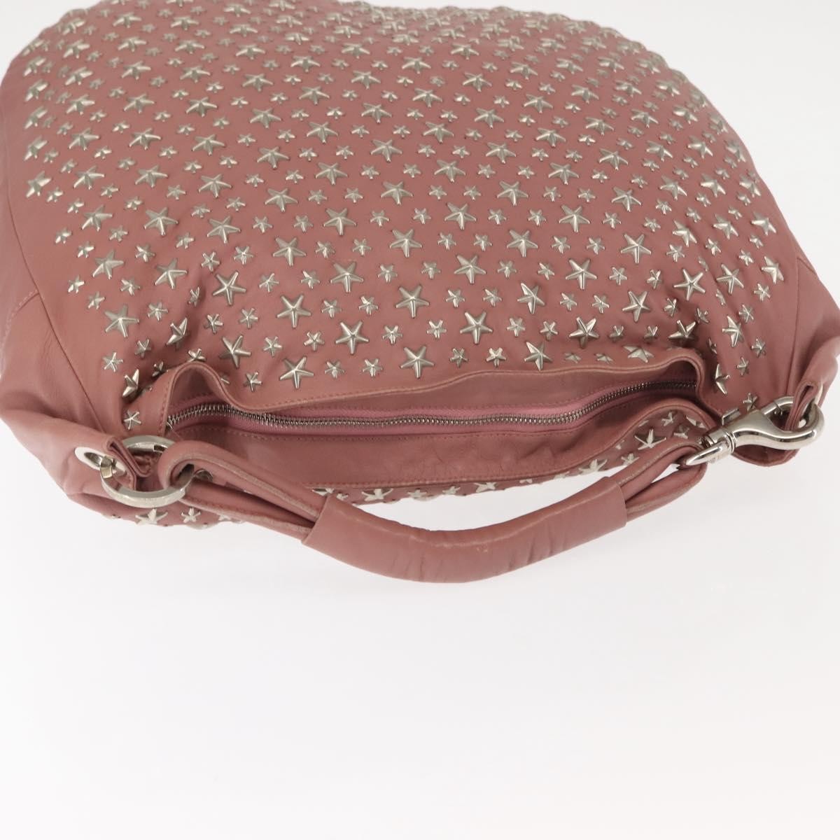 Jimmy Choo Jimmy Choo Star Studs Shoulder Bag Leather Pink Silver Authentic BA6611