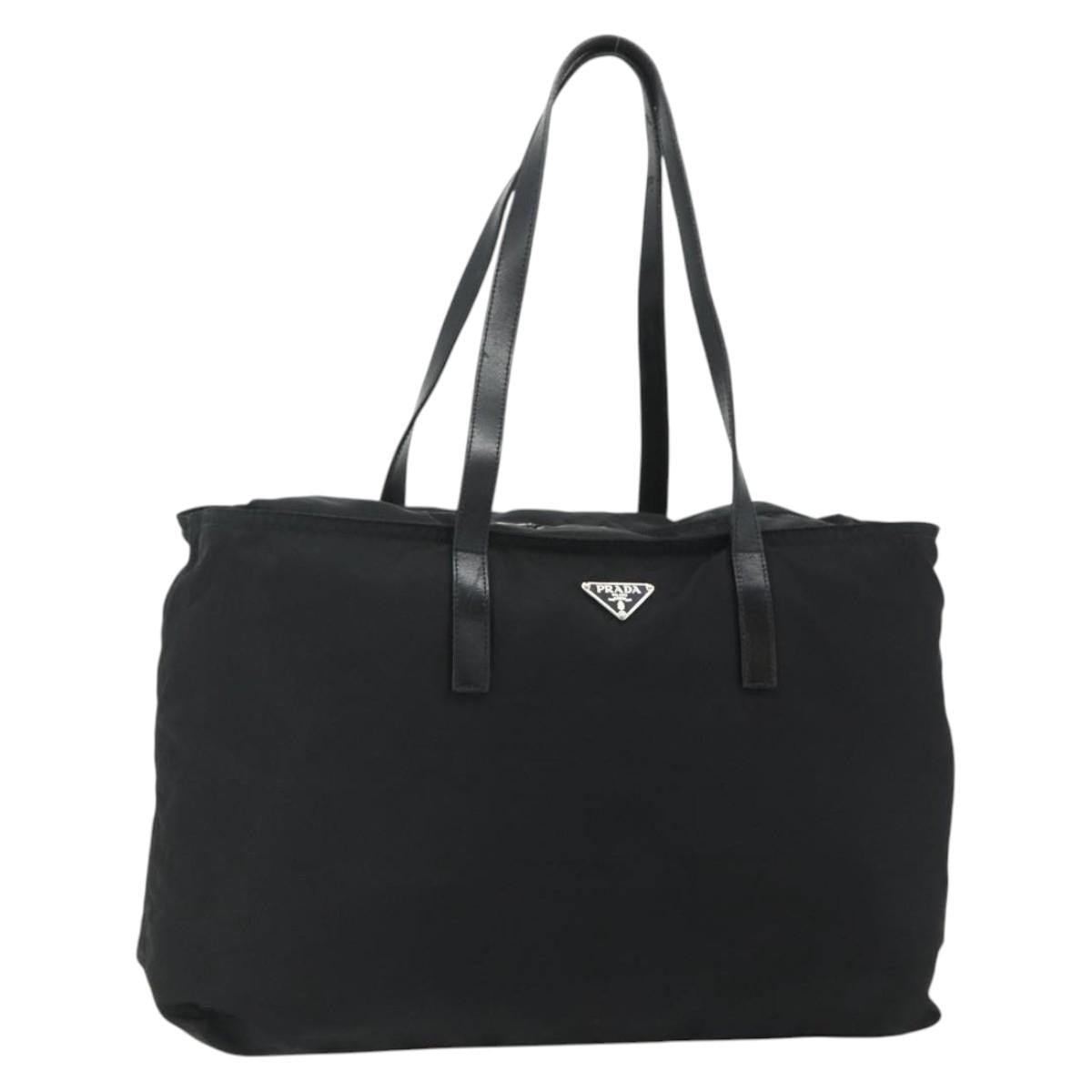 Prada PRADA Tote Bag Nylon Black Silver Authentic ep14252