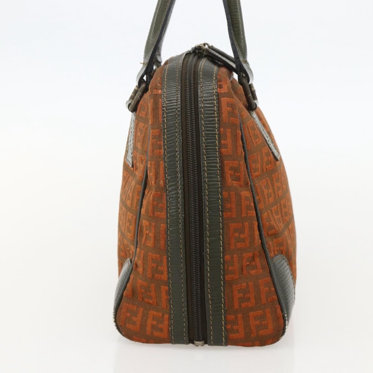 Fendi FENDI Zucchino Canvas Hand Bag Brown Authentic 175160