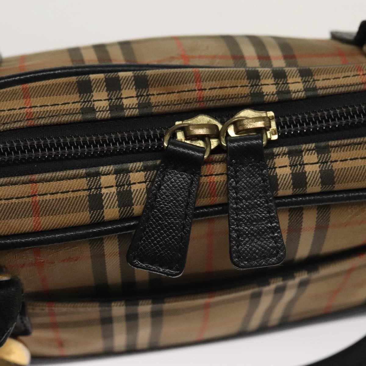 Burberry BURBERRY Nova Check Tote Bag Canvas Leather Beige Black Authentic 100692