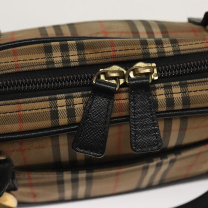 Burberry BURBERRY Nova Check Tote Bag Canvas Leather Beige Black Authentic 100692