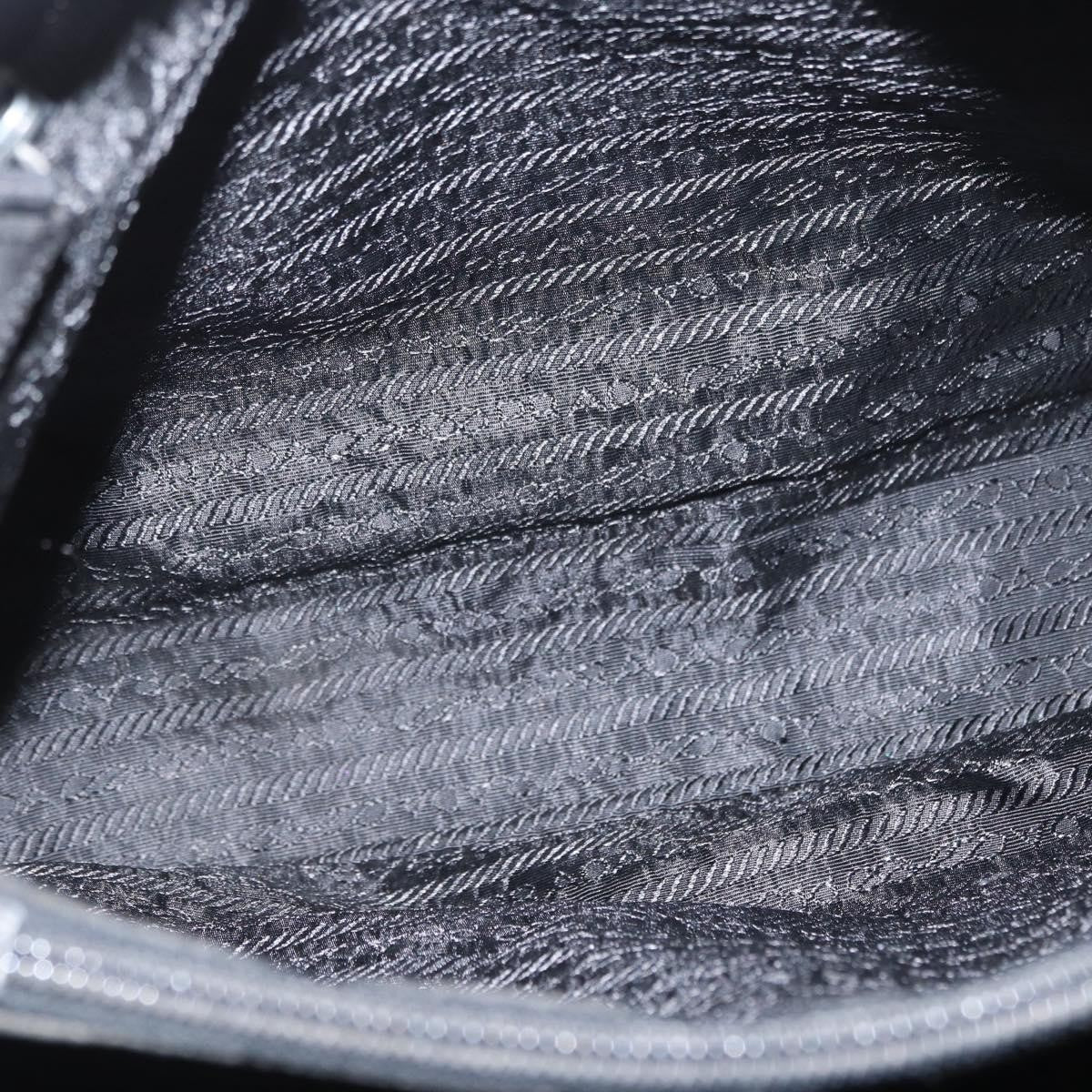 Prada PRADA Hand Bag Nylon Black Silver Authentic SW1923