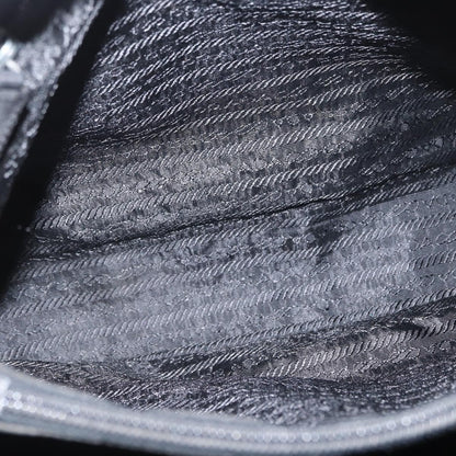 Prada PRADA Hand Bag Nylon Black Silver Authentic SW1923