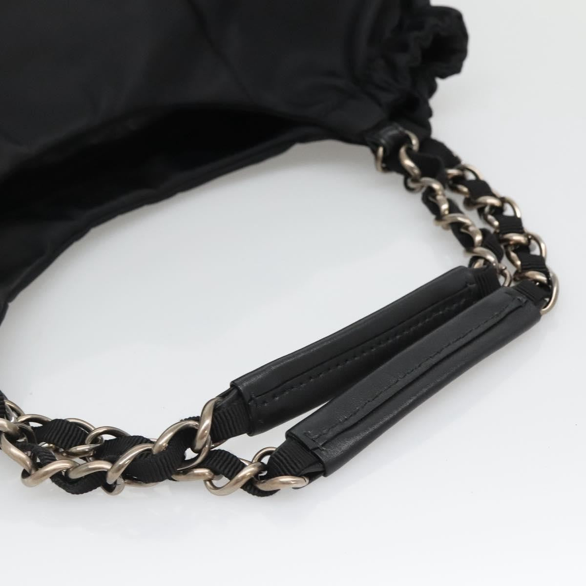 Salvatore Ferragamo Salvatore Ferragamo Chain Shoulder Bag Nylon Black Authentic 129646