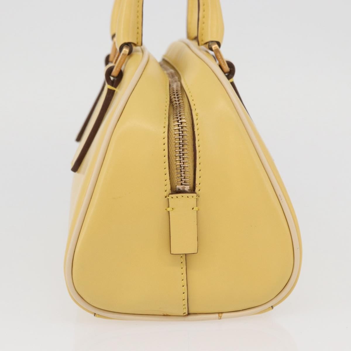 Prada PRADA Hand Bag Leather Yellow Gold Authentic mr2207