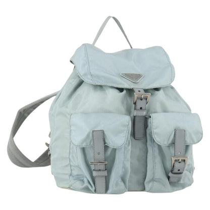Prada PRADA Backpack Nylon Light Blue Silver Authentic BA9058 Bag