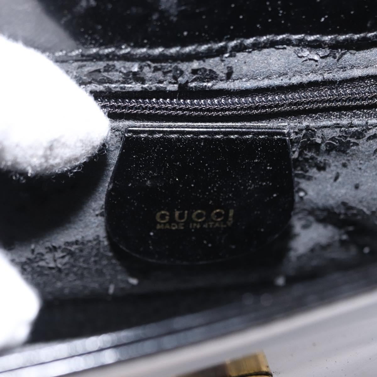 Gucci GUCCI Shoulder Bag Patent leather Black Gold 007 3444 0282 Authentic ti3515
