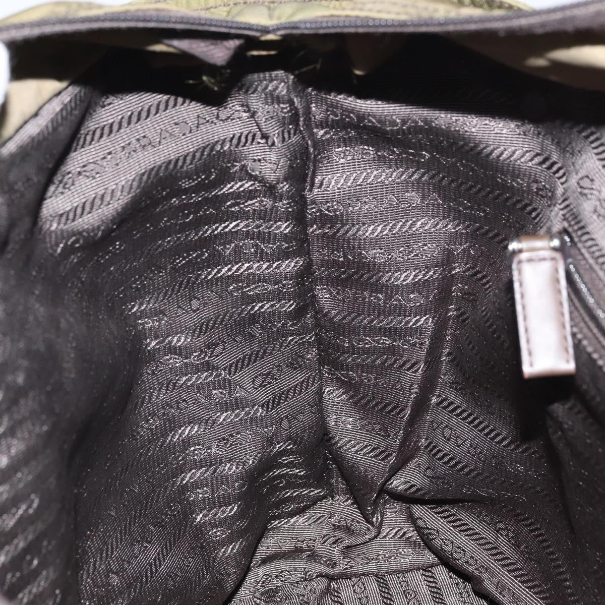 Prada PRADA Tote Bag Nylon Green Silver Authentic 157537