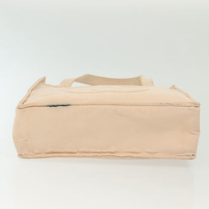 Chanel CHANEL COCO Mark Hand Bag Nylon Beige Gold CC Authentic 141982