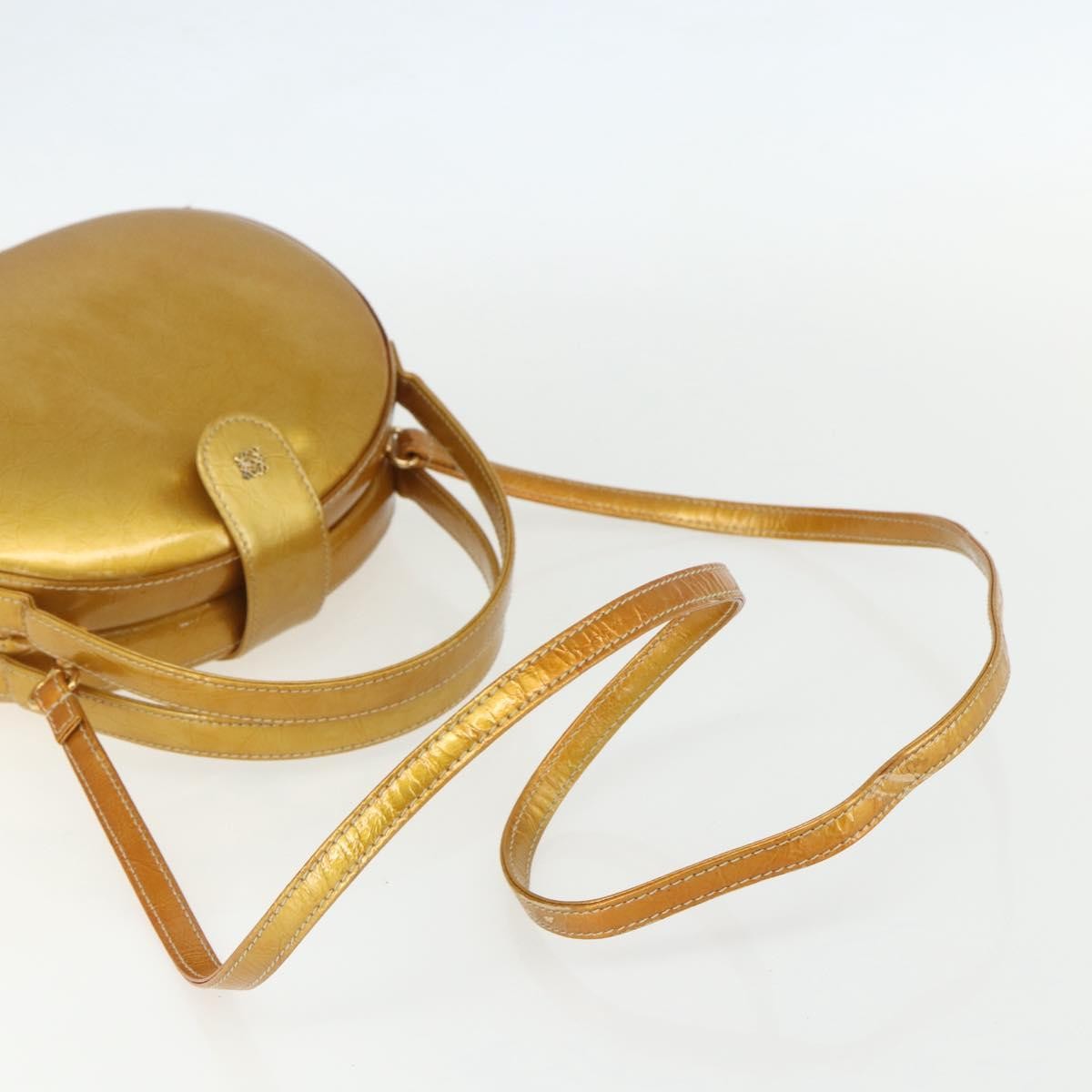 Loewe LOEWE Hand Bag Patent leather 2way Gold Authentic ka527