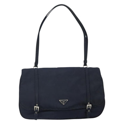 Prada PRADA Shoulder Bag Nylon Navy Silver Authentic 162420