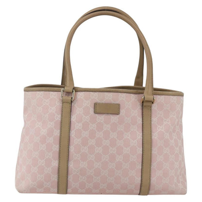 Gucci GUCCI GG Canvas Tote Bag Pink Gold Authentic 158451