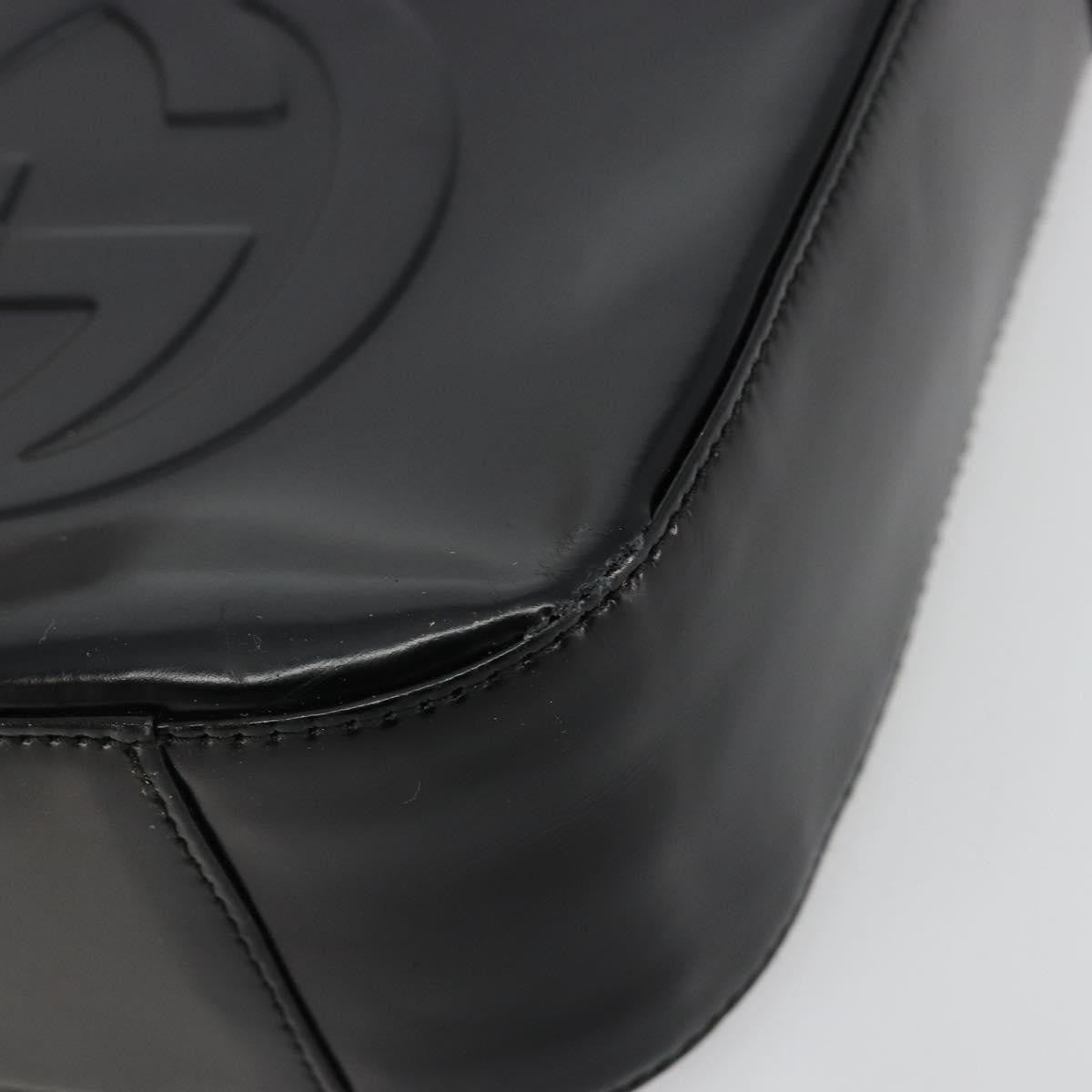 Gucci GUCCI Soho Hand Bag Patent leather Black Silver 007 0249 Authentic 182478