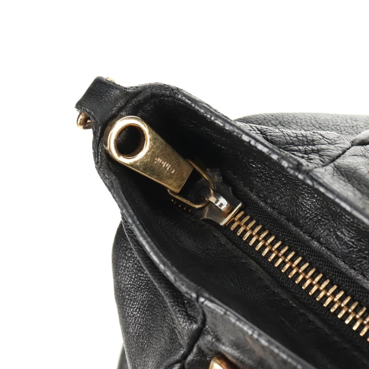 Chloé Chloé Chloe Etel Hand Bag Leather 2way Black Authentic BA6838