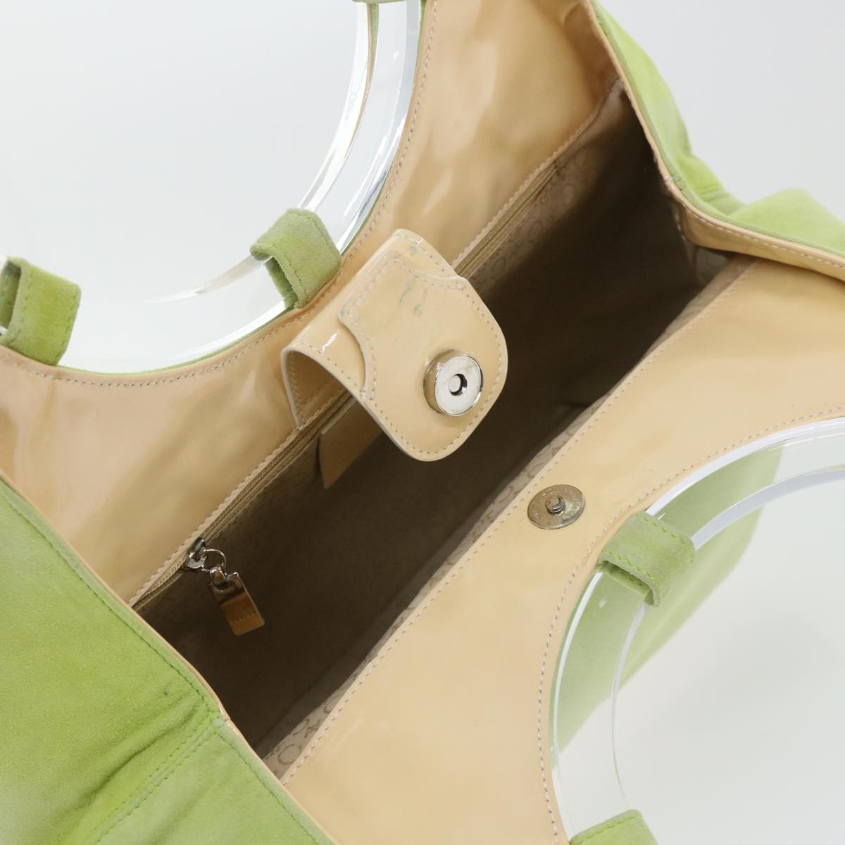 Celine CELINE Hand Bag Suede Green Authentic 53736V