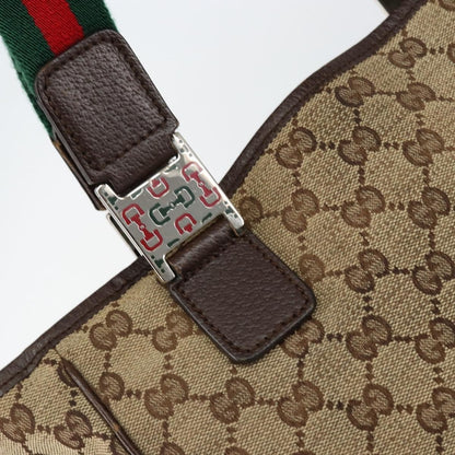 Gucci GUCCI GG Canvas Web Sherry Line Hand Bag Beige Red Green 145810 Authentic 155191