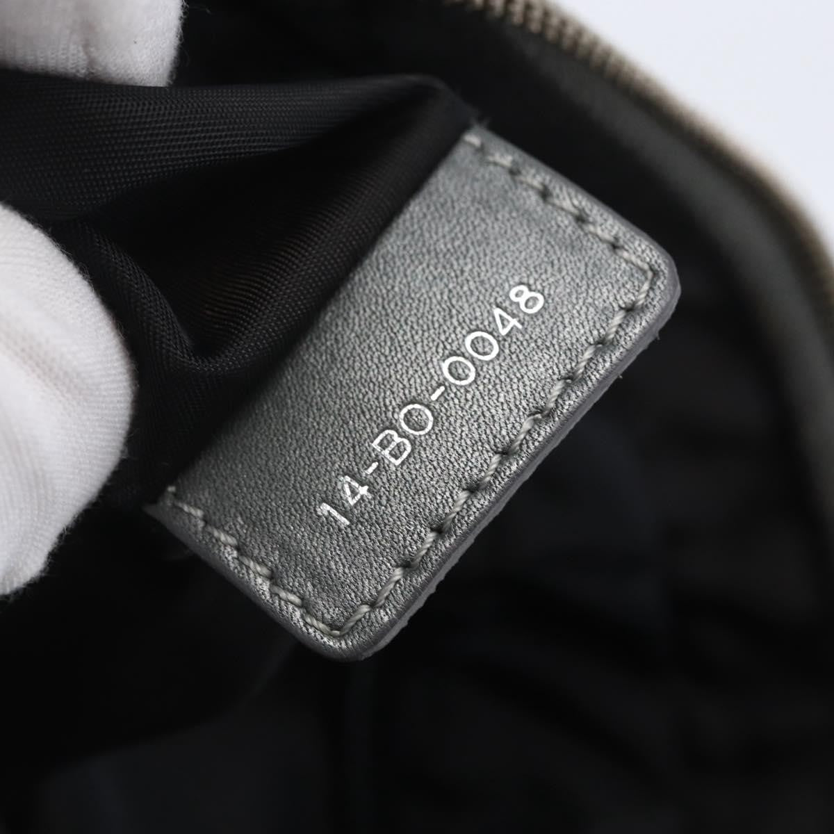 Dior Christian Dior Canage Hand Bag Nylon Gray Silver Authentic 147959