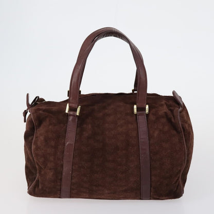 Dior Christian Dior BOTTEGA VENETA Hand Bag Suede PVC 2 Set Brown Gold Authentic bs30859