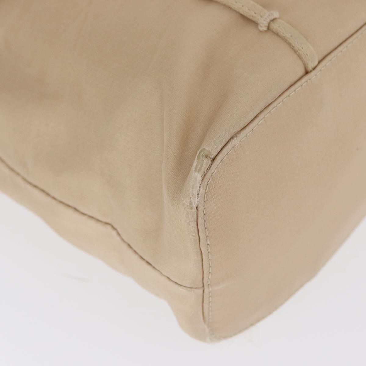 Prada PRADA Hand Bag Satin Beige Authentic 166753