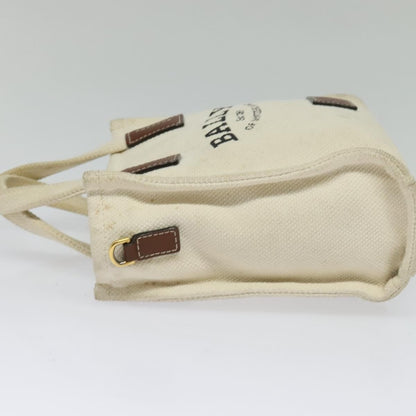 BALLY BALLY Crystalia XS Hand Bag Canvas 2way White Gold Authentic mr1384