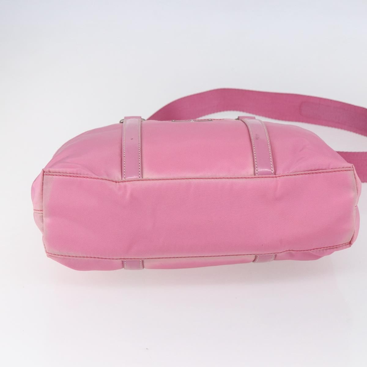 Prada PRADA Hand Bag Nylon 2way Pink Silver Authentic 153314