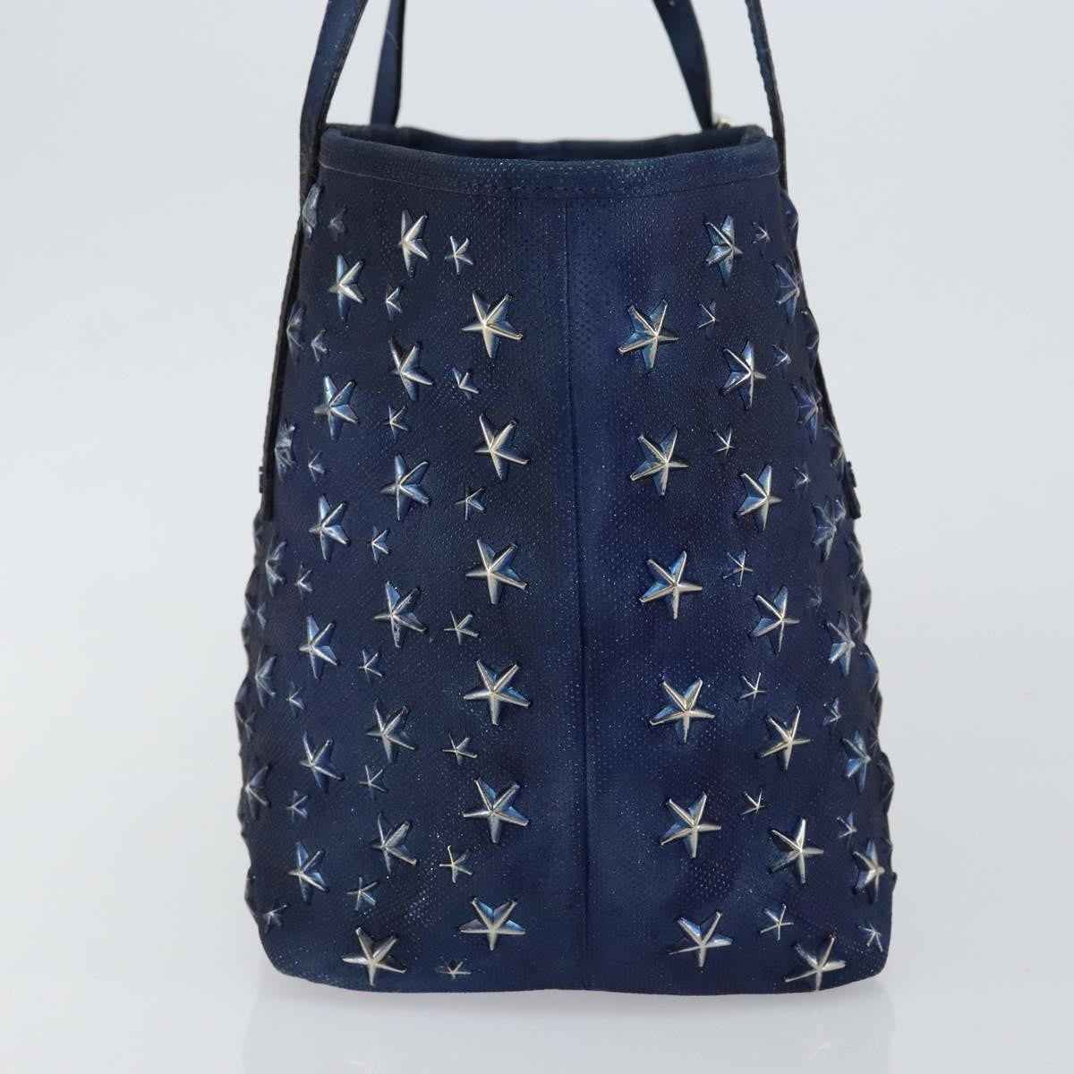 Jimmy Choo Jimmy Choo Studs Tote Bag Coated Canvas Blue Authentic sw1589