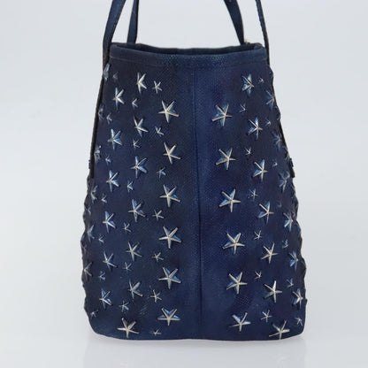Jimmy Choo Jimmy Choo Studs Tote Bag Coated Canvas Blue Authentic sw1589
