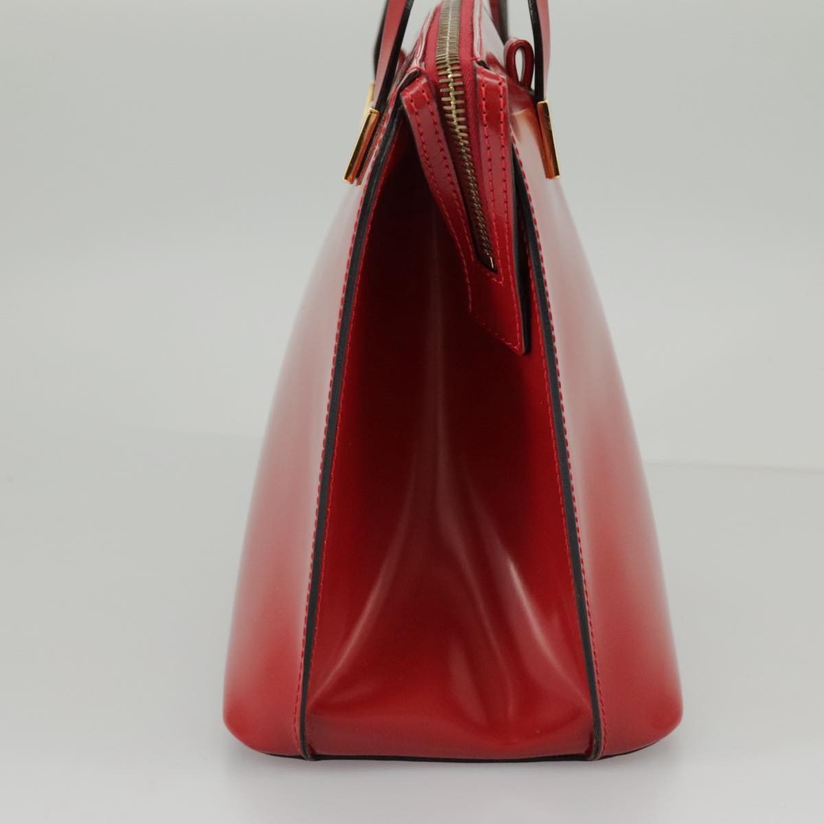 Celine CELINE Hand Bag Patent leather Red Gold Authentic 96786