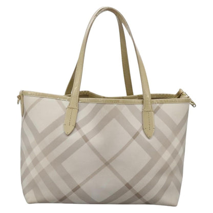 Burberry BURBERRY Nova Check Tote Bag PVC Beige Authentic ti2855