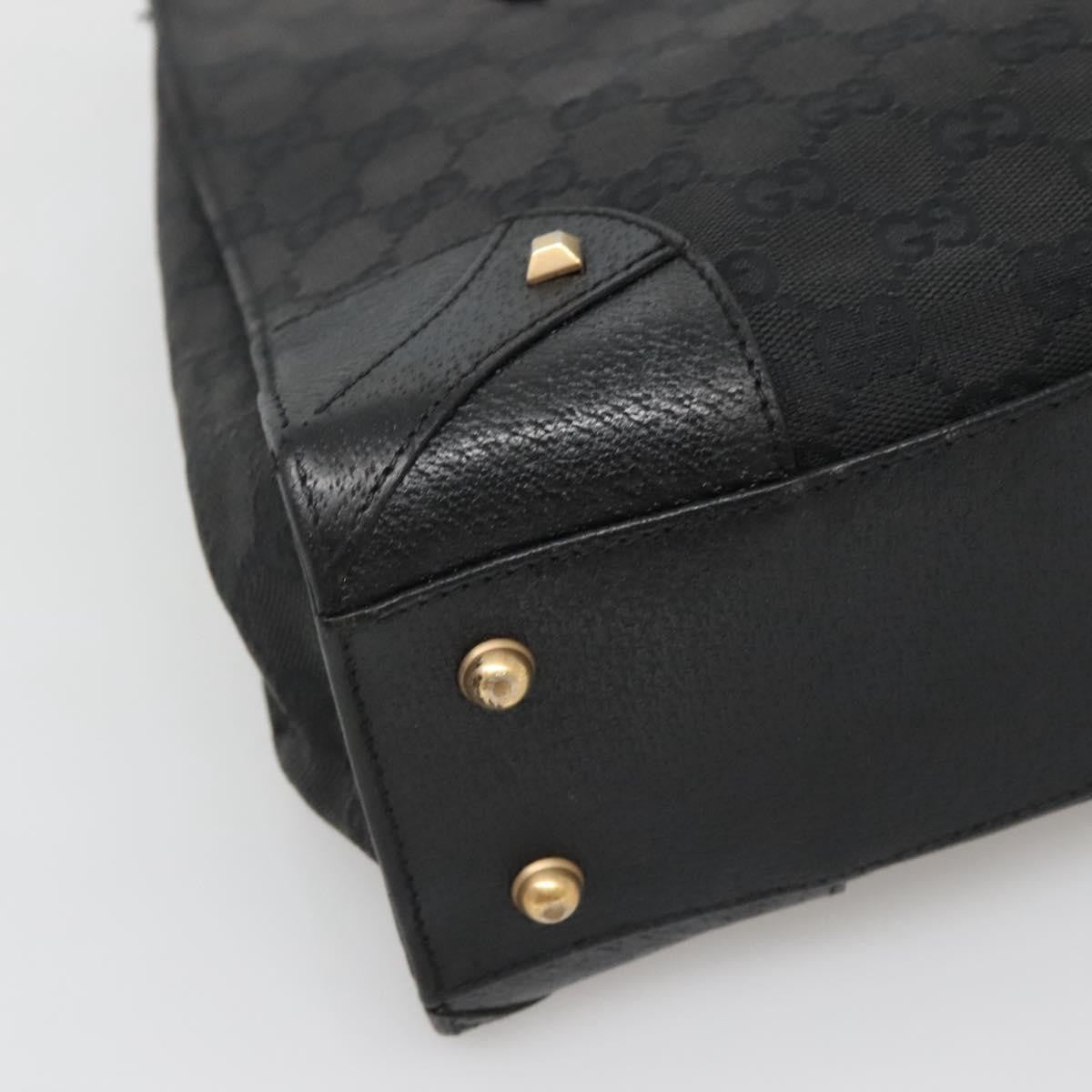 Gucci GUCCI GG Canvas Hand Bag Black Gold 120895 Authentic 130978
