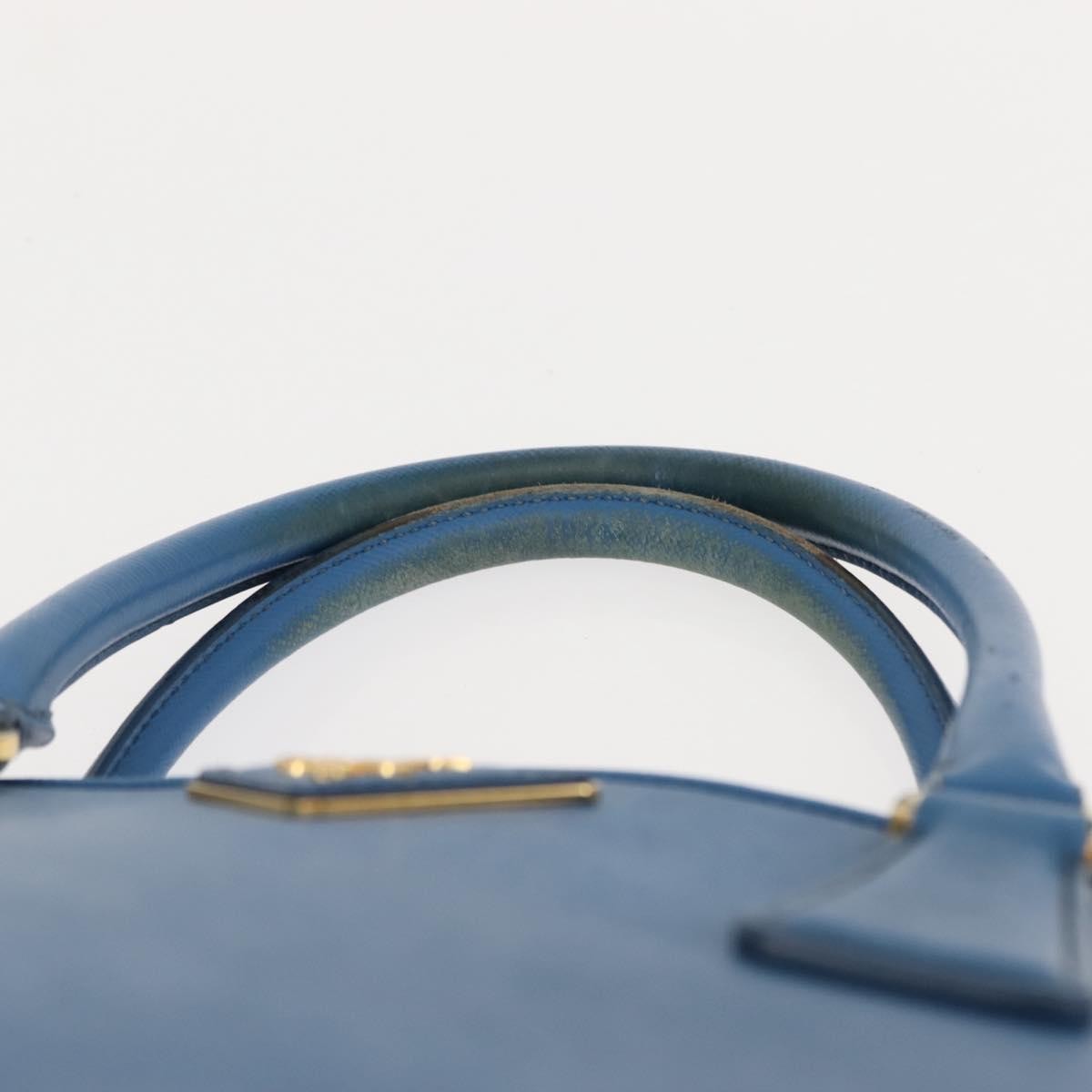 Prada PRADA Hand Bag Safiano leather Blue Gold Authentic fm4916