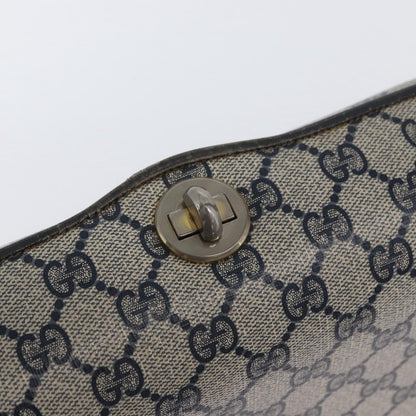 Gucci GUCCI GG Supreme Shoulder Bag PVC Navy Silver Authentic BAZ550