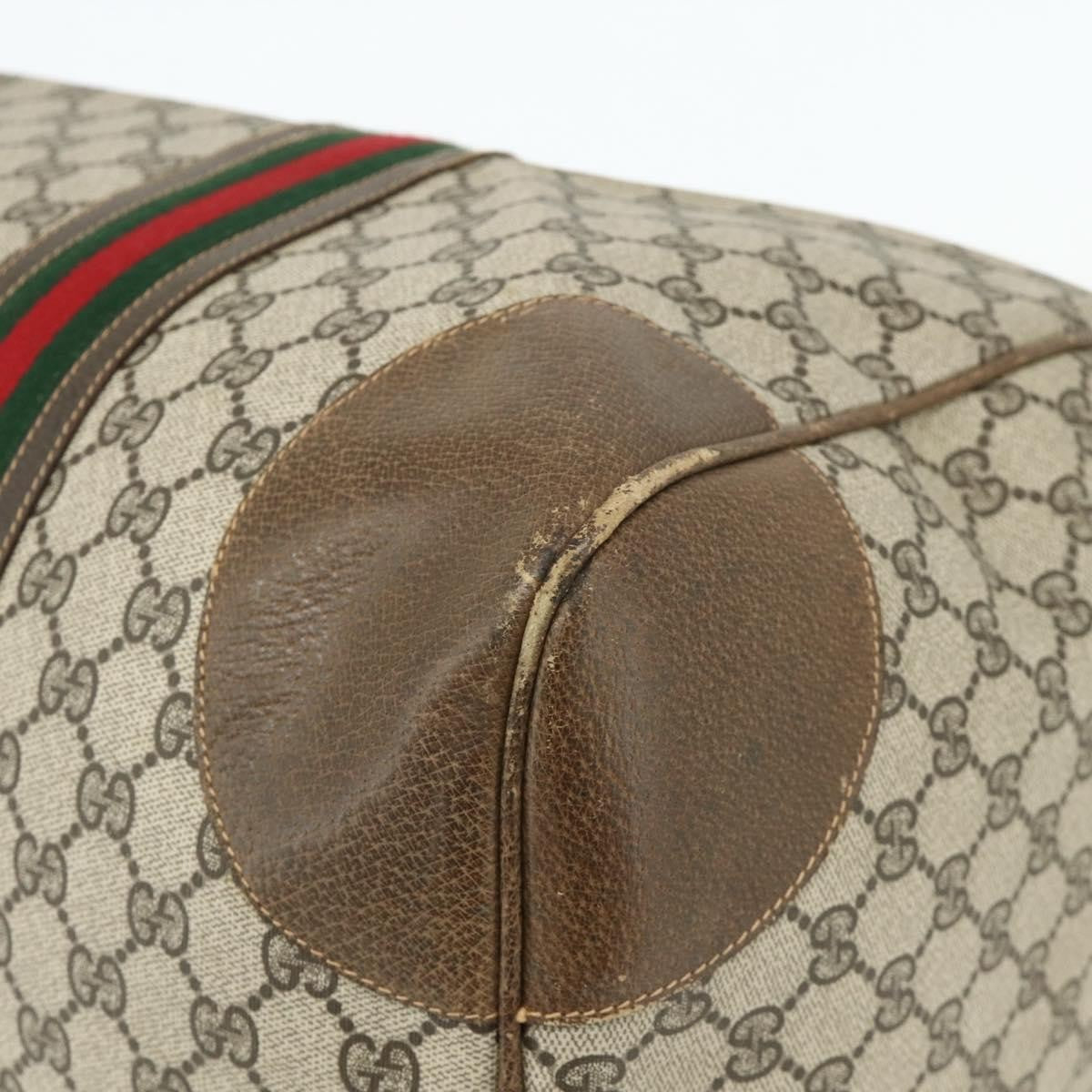 Gucci GUCCI GG Supreme Web Sherry Line Bag PVC Beige Gold 001 25 424 Authentic mr1686