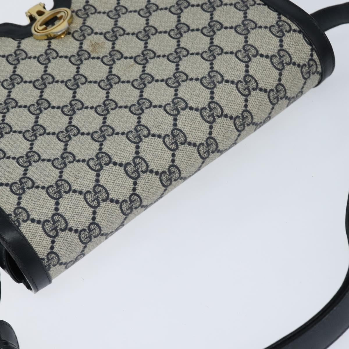 Gucci GUCCI GG Supreme Shoulder Bag PVC Navy Gold Authentic 147854