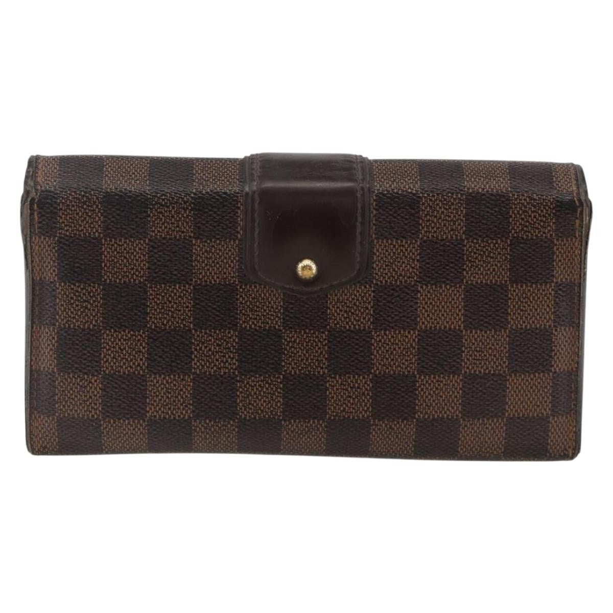Louis Vuitton LOUIS VUITTON Damier Ebene Portefeuille Sistina Long Wallet N61747 Authentic bs34333 Bag