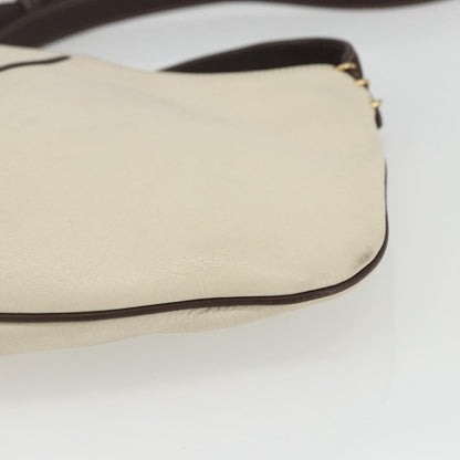 Loewe LOEWE Shoulder Bag Leather White Gold Authentic 162858