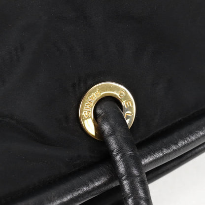 Celine CELINE Tote Bag Nylon Black Gold Authentic 136206