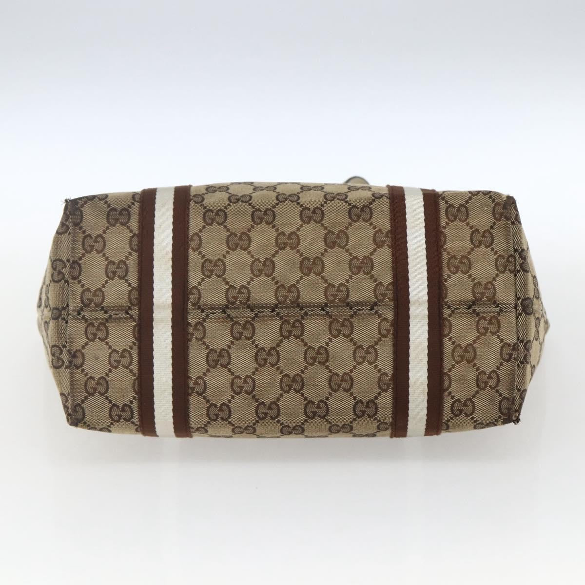 Gucci GUCCI GG Canvas Bamboo Hand Bag Beige Gold 137396 Authentic 164794