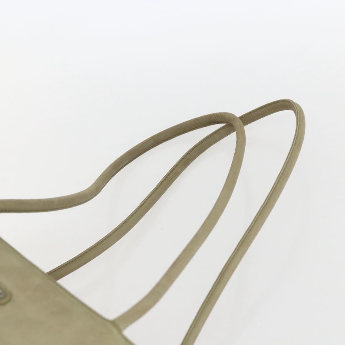 Prada PRADA Tote Bag Nylon Beige Silver Authentic 157778
