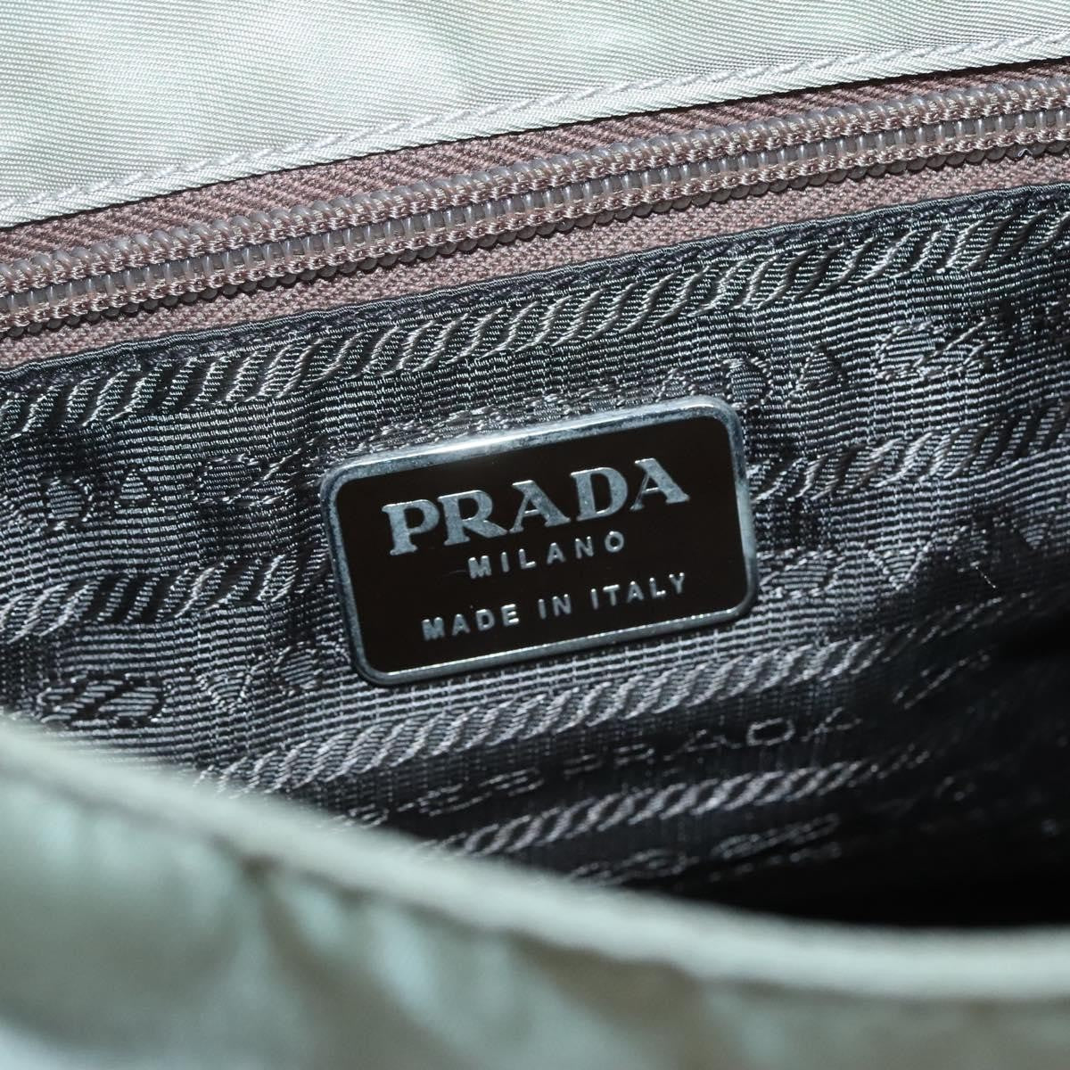 Prada PRADA Shoulder Bag Nylon Green Silver Authentic 121113