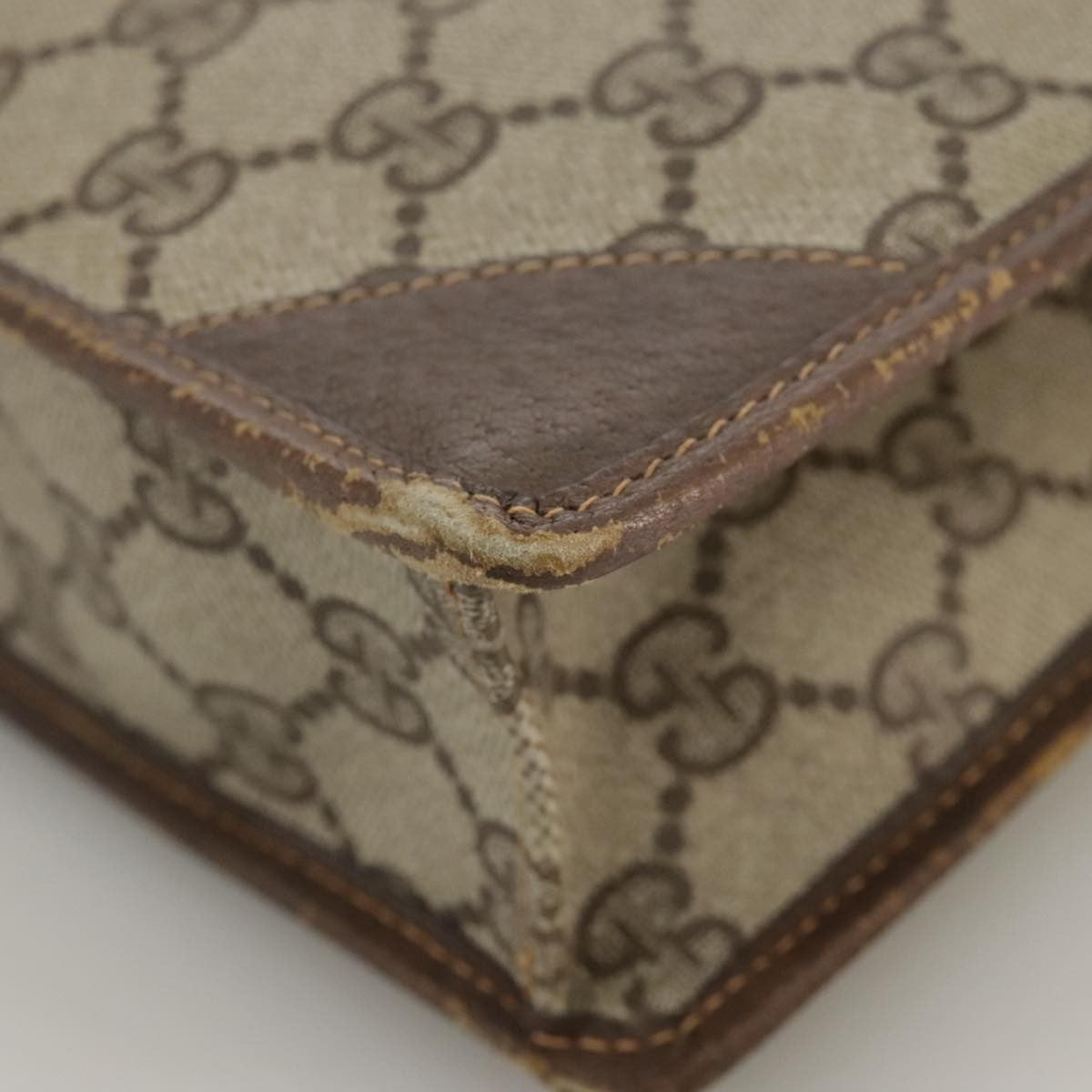 Gucci GUCCI GG Supreme Clutch Bag PVC Beige Authentic yk16830