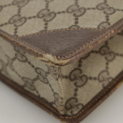 Gucci GUCCI GG Supreme Clutch Bag PVC Beige Authentic yk16830
