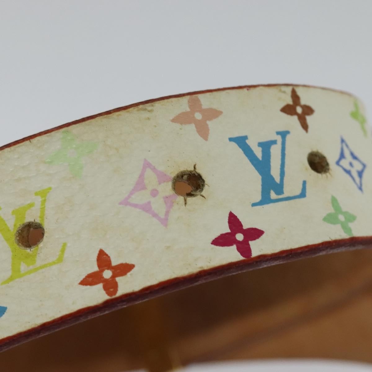 Louis Vuitton LOUIS VUITTON Monogram Multicolor Ceinture Carre Belt White M9270U LV Authentic MY153 Bag