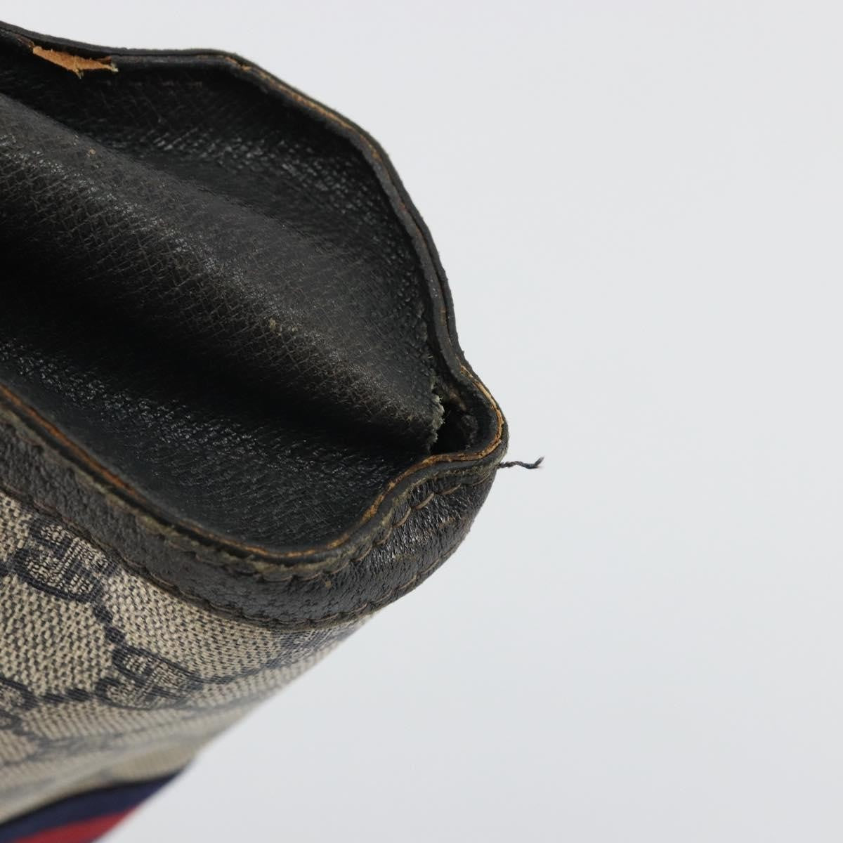 Gucci GUCCI GG Supreme Sherry Line Clutch Bag PVC Navy Gold 41 014 3087 Authentic YKZ1523